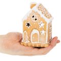 Teelichthalter Lebkuchenhaus Keramik 13cm braun glasiert | Floristik21.de