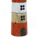 Floristik21 Leuchtturm-Deko, Maritim, Holz-Leuchtturm Rot, Strandparty H31cm