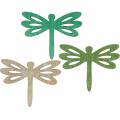 Floristik21 Libellen zum Streuen, Sommerdeko aus Holz, Tischdeko Grün 48St