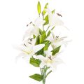 Floristik21 Lilien Kunstblume mit 6 weißen Blüten 66 cm Kunststoff