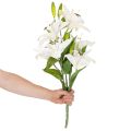 Lilien Kunstblume mit 6 weißen Blüten 66 cm Kunststoff | Floristik21.de