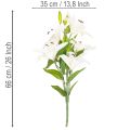Lilien Kunstblume mit 6 weißen Blüten 66 cm Kunststoff | Floristik21.de