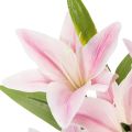 Kunstblume Lilien Stielblume 68 cm Rosa-Grün Set 3 Stück | Floristik21.de