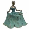 Floristik21 Vogeltränke Gartenfigur Mädchen im Blütenkleid H33,5cm