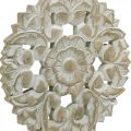 Floristik21 Florales Mandala, Holzdeko zum Stellen, Sommerdeko, Tischschmuck Shabby Chic Natur, Weiß H54,5cm Ø34cm