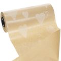 Manschettenpapier 25cm 100m Natur Herzen – Nassfestes Floristenpapier | Floristik21.de