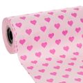 Floristik21 Manschettenpapier Rosa mit Herzmotiv 25 cm x 100 m für Dekoration und Floristik