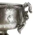 Floristik21 Antik-Pokal aus Metall in Silber Ø18cm H30cm