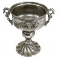 Floristik21 Antik-Pokal aus Metall in Silber Ø18cm H30cm