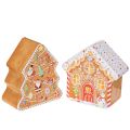 Floristik21 Metalldosen Set Lebkuchenoptik Tannenbaum und Haus 14 cm und 13 cm