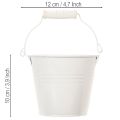 Metalleimer Weiß Ø12cm H10cm 8 St | Floristik21.de