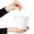 Metalleimer Weiß Ø12cm H10cm 8 St | Floristik21.de