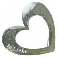 Floristik21 Metallstecker “Unvergessen” „In Liebe" “In Erinnerung”, Trauerdeko Herzen, Silbern 8×7cm 12St