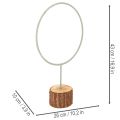 Deko-Ring aus Metall auf Holzsockel, 43 cm, graugrün | Floristik21.de