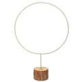 Floristik21 Dekoring Metall grau-grün Ø 36 cm auf Holzsockel mit Baumrinde H 52 cm