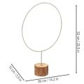 Dekoring Metall grau-grün Ø 36 cm auf Holzsockel mit Baumrinde H 52 cm | Floristik21.de