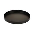 Floristik21 Metalltablett Rund Kerzentablett Schwarz Ø20cm H2,5cm 2St