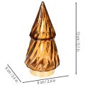 Glas Weihnachtsbaum LED Dekoration 13 cm Braun/Gold 2-teilig für Innenbereich | Floristik21.de
