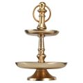 Mini Etagere Gold matt - Edle 2-stöckige Metall Tischdeko, H22cm | Floristik21.de