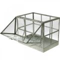 Floristik21 Mini Gewächshaus Klein Deko Glashaus Metall Glas H51cm