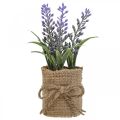 Floristik21 Künstlicher Lavendel Kunstpflanze Lavendel im Jutesack H15cm