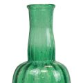 Floristik21 Mini Vase Glas Glasvase Blumenvase Grün Ø8,5cm H15cm
