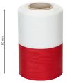 Moiré-Kranzband, Trauerband Weiß-Rot, Dekoband 150mm, Gedenkband Trauerflor, Acetat Taft 25m | Floristik21.de