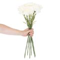 Kunstblume Nelke mit Stiel 56cm Weiß 8 Stück | Floristik21.de