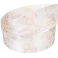 Organzaband Chiffonband Blumen Orange Rosa 40mm 15m | Floristik21.de