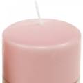 Floristik21 PURE Stumpenkerze 90/70 Rosa Naturwachs Kerze nachhaltig Kerzendeko