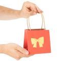 Geschenktüte Papier 12 cm Rot Gold Schleifenmotiv 8 Stück | Floristik21.de