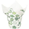 Floristik21 Übertopf aus Papier mit Kleeblatt-Motiv Grün-Weiß Ø12cm H12cm 12 Stück Innenbereich