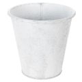Floristik21 Pflanzgefäß, Übertopf mit Ornamenten, Metalldeko Weiß, Grau Ø20,5cm H19,5cm