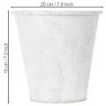 Pflanzgefäß, Übertopf mit Ornamenten, Metalldeko Weiß, Grau Ø20,5cm H19,5cm | Floristik21.de