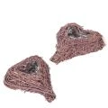 Floristik21 Schale Herzform Zweige mit Folieneinsatz 14cm 2er-Set für Gestecke