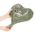 Herzschale Pflanzgefäß Naturgras mit Folie 38cm Grün | Floristik21.de