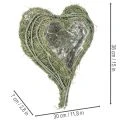 Herzschale Pflanzgefäß Naturgras mit Folie 38cm Grün | Floristik21.de