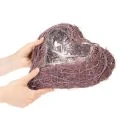 Herz Schale aus Zweigen mit Folieneinsatz, 37cm, Lila | Floristik21.de