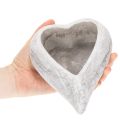 Dekoschale Herzform Steinguss Grau 19cm | Floristik21.de