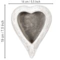 Dekoschale Herzform Steinguss Grau 19cm | Floristik21.de