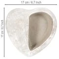Pflanzschale Herz Steinguss 17cm Grau | Floristik21.de