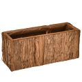 Floristik21 Pflanzkasten Holz Blumenkasten Pinienrinde 27×10cm Dekoration Natur