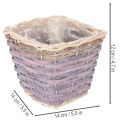 Pflanzkorb quadratisch Holz mit Folie 14x12cm bunt 4er-Set | Floristik21.de