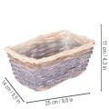 Pflanzkorb rechteckig mit Folie aus Holz 25cm 4-teilig bunt | Floristik21.de
