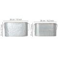 Pflanzschale mit Henkel, Metalltopf, Pflanzgefäß Silbern, Braun H22/20cm L42/40cm 2er-Set | Floristik21.de