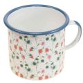 Floristik21 Pflanztasse Emaille Deko Tasse Blumenmotive Ø11cm