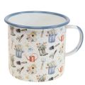 Floristik21 Pflanztasse Emaille Deko Tasse Gartenmotive Ø11cm