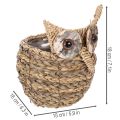 Korb Deko Eule handgeflochten 18cm Wasserhyazinthe naturfarben Innenbereich | Floristik21.de