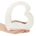 Dekoherz zum Bepflanzen, offene Herzform, 19 cm, weiß | Floristik21.de