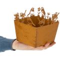 Pflanztopf, Metalldeko mit Vögeln, Übertopf, Frühling Edelrost H15,5cm | Floristik21.de